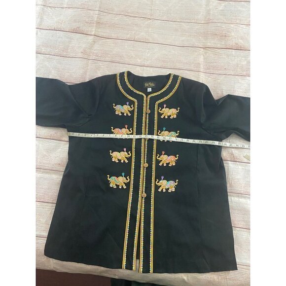 Vintage Bob Mackie Elephant Embroidered Werable Art Button Front Evening Jacket - Picture 5 of 13